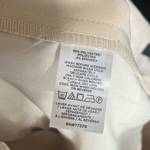 Ann Taylor Kate Ankle Trousers Pants Faux Suede Wide Leg Sz 12 NWT Cream - Picture 5 of 6